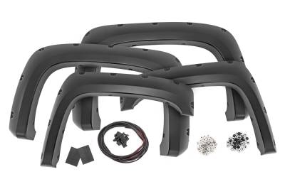 Rough Country Suspension Systems - Rough Country F-C10714B Pocket Fender Flares Black for 07-14 Silverado 1500