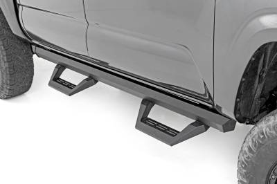 Rough Country Suspension Systems - Rough Country 71000A SRX2 Drop Step Nerf Bars Black for 05-23 Tacoma Double Cab