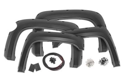 Rough Country Suspension Systems - Rough Country F-C11612A Pocket Fender Flares Black for 07-13 Silverado 1500 5.8'