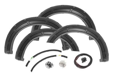 Rough Country Suspension Systems - Rough Country A-F20231 Defender Fender Flares Black 23-26 F250/F350 Super Duty