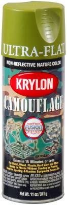 Krylon - Krylon 4296 Camouflage Fusion Spray Paint for Plastic 12oz Flat Green