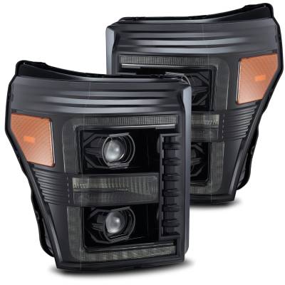 AlphaRex - AlphaRex 880140 Black Projector Plank Headlights for 11-16 Ford Super Duty
