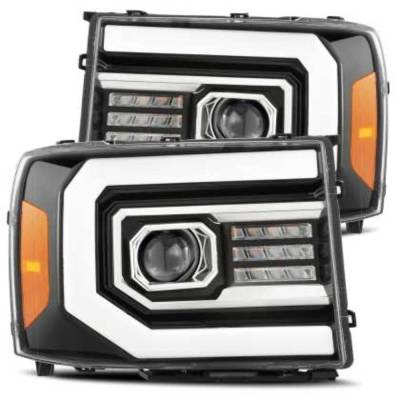 AlphaRex - AlphaRex 880605 Black Projector Plank Headlights for 07-13 GMC Sierra