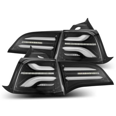AlphaRex - AlphaRex 601010 Jet Black LED Taillights for 17-23 Tesla Model 3/Y