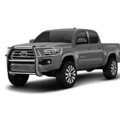 TrailFX - TrailFX E0029S Grille Guard 1-Piece Polished SS 1.5" Dia w/Brush Guard