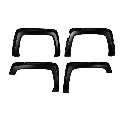 TrailFX - TrailFX TFC3004S Pocket Style Fender Flare Set Black Smooth Paintable Finish