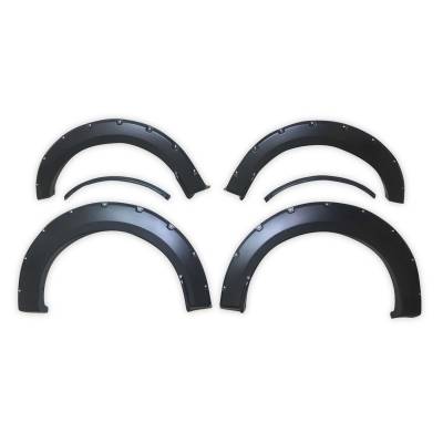 TrailFX - TrailFX TFF3003S Pocket Style Fender Flare Set Black Smooth Paintable Finish