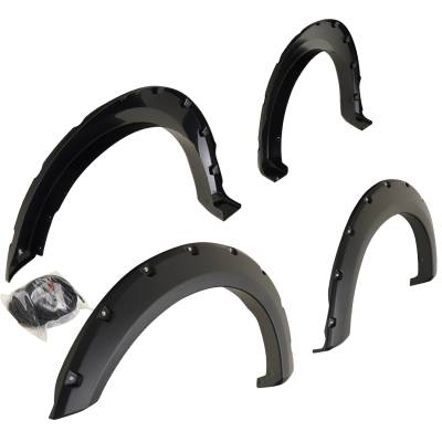 TrailFX - TrailFX PFFF3006T Fender Flares Bolt-On 2"Tire Coverage Textured Black ABS 4Pc