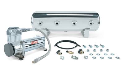 Air Lift Performance - Air Lift Performance 27801 2.5 Gal. Polished Tank w/Viair 444c Chrome Compressor