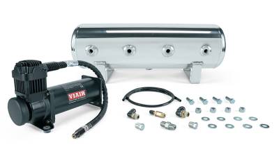 Air Lift Performance - Air Lift Performance 27805 2.5 Gal Polished Tank w/Viair 444c BLK Compressor