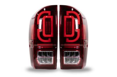 Winjet - Winjet CTRNG0685-BR-SQ Black/Red LED Taillights for 16-21 Toyota Tacoma V2