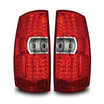 Winjet - Winjet CTWJ-0350-CR Chrome/Red LED Taillights for 07-13 GMC Yukon