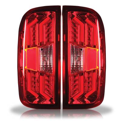 Winjet - Winjet CTWJ-0383-CR Chrome/Red LED Taillights for 14-16 Chevy Silverado