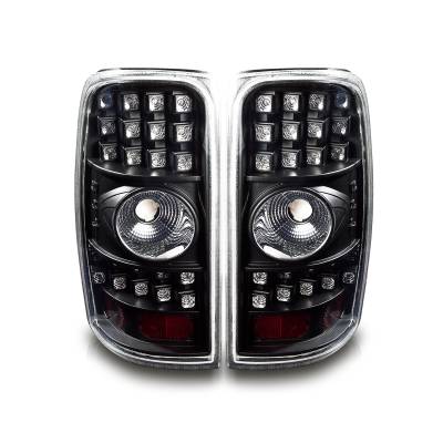 Winjet - Winjet CTWJ-0007-BC LED Taillights Black/Clear for Chevy Tahoe/Suburban/Yukon