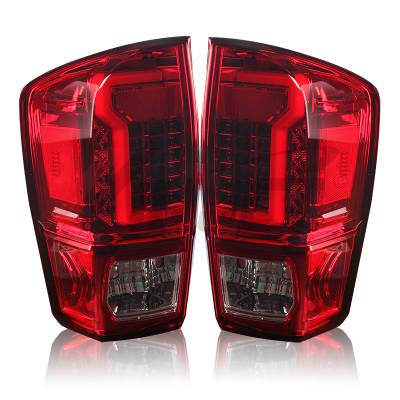 Winjet - Winjet CTWJ-0466-CR Red Clear LED Taillights for 16-19 Toyota Tacoma