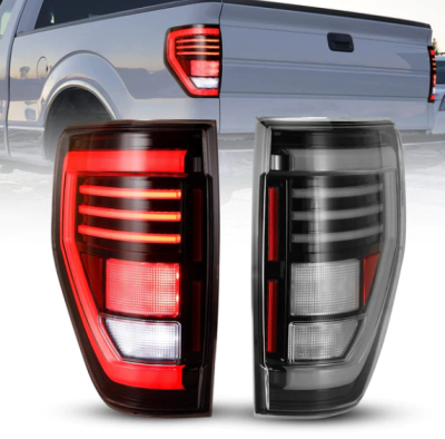 Winjet - Winjet CTWJ-0706-GBC-SQ Gloss Black/Clear LED Taillights for 09-14 Ford F150