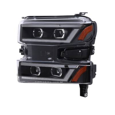 Winjet - Winjet CHRNG0705JI-BC-D5 Black/Clear LED Headlight Lens for Chevy Silverado
