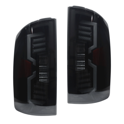 Winjet - Winjet CTWJ-0707-BS-SQ Black Smoke LED Taillights for 03-06 Dodge Ram