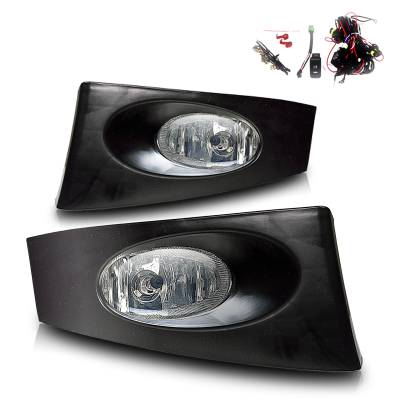 Winjet - Winjet CFWJ-0106-C Clear Fog Lights w/Wiring Kit for 06-08 Honda Fit
