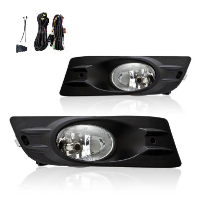 Winjet - Winjet CFWJ-0098-C Clear Fog Lights w/Wiring Kit for 06-07 Honda Accord 2DR