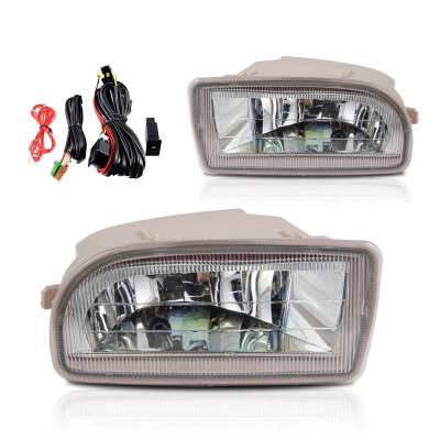 Winjet - Winjet CFWJ-0127-C Clear Fog Lights w/Wiring for 98-07 Toyota Land Cruiser FJ100
