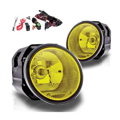 Winjet - Winjet CFWJ-0097-Y Yellow Fog Lights w/Wiring Kit for Select 01-04 Nissan