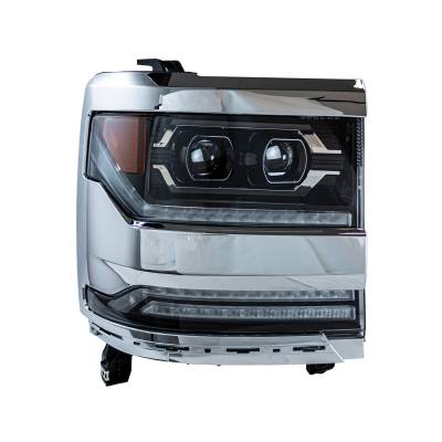 Winjet - Winjet CHRNG0673C-GBC-SQ Dual Projector LED Headlights for Chevy Silverado 1500