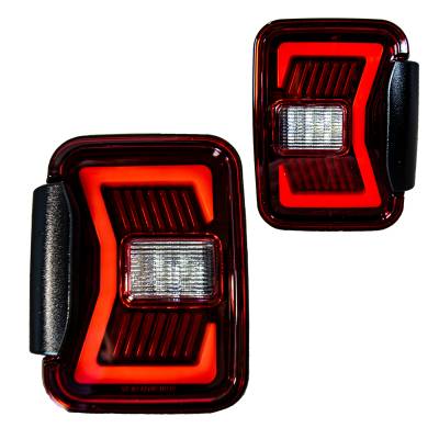 Winjet - Winjet CTRNG0668-BR-SQ LED Taillights w/LED & Brake Set for Jeep Gladiator