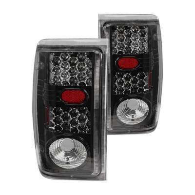 Winjet - Winjet CTWJ-0146-GBC Gloss Black/Clear LED Taillights for 00-03 Ford Ranger