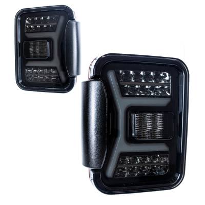 Winjet - Winjet CTRNG0669-BS-SQ LED Taillights w/LED & Brake Set for 20+ Jeep Gladiator
