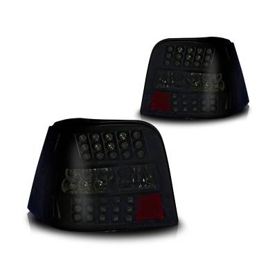Winjet - Winjet CTWJ-0114-BS Black Smoke LED Taillights for 99-04 Volkswagen Golf IV