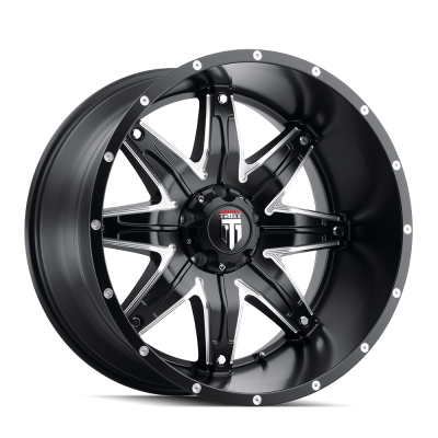 American Truxx - American Truxx AT185 Lonestar 22x12 5x5.0 -44mm Black/Milled AT185-22273M-44