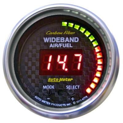 AutoMeter - AutoMeter 4778 Carbon Fiber Pro Wideband Air Fuel Ratio 6:1-20:1AFR 2-1/16"