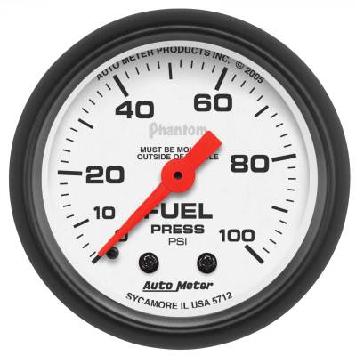 AutoMeter - AutoMeter 5712 Phantom Mechanical Fuel Pressure Gauge 0-100PSI 2-1/16"