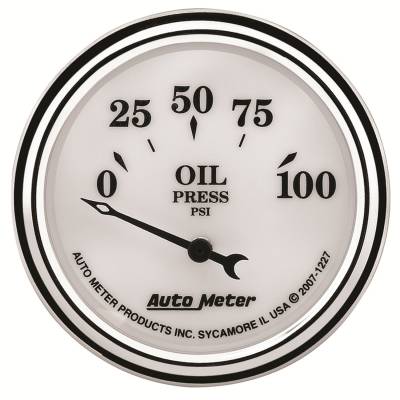 AutoMeter - AutoMeter 1227 Old Tyme White II Oil Pressure Gauge