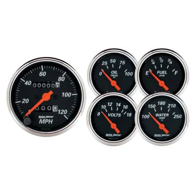 AutoMeter - AutoMeter 1420 Designer Black Speedometer Mechanical 5Pc Gauge 3-1/8" & 2-1/16"
