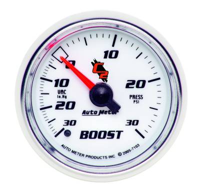 AutoMeter - AutoMeter 7103 C2 Mechanical Boost/Vacuum 30" HG/30PSI Gauge 2-1/16"
