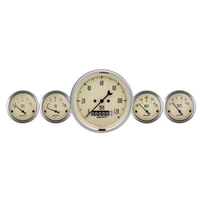 AutoMeter - AutoMeter 1840 Antique Beige 5 Electric Speedometer Gauge Set 3-3/8" & 2-1/16"