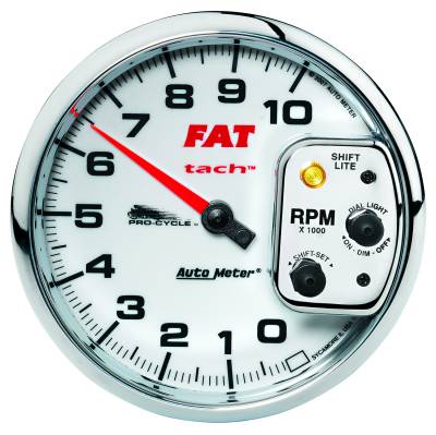 AutoMeter - AutoMeter 19265 Pro-Cycle 5" Tachometer 0-10000RPM White