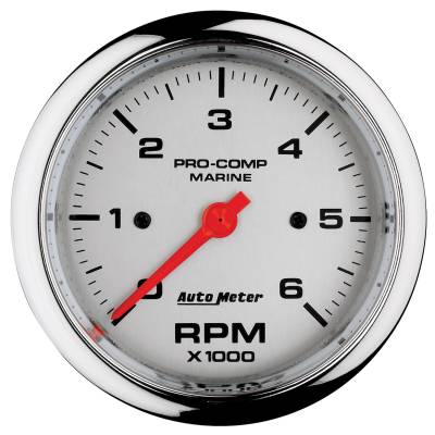 AutoMeter - AutoMeter 200752-35 Marine Tachometer Chrome 0-6000RPM 3-3/8"