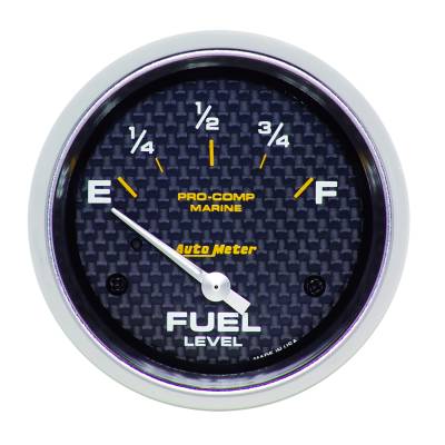 AutoMeter - AutoMeter 200761-40 Marine Elec Fuel Level Carbon Fiber 240-33Ohm 2-5/8"