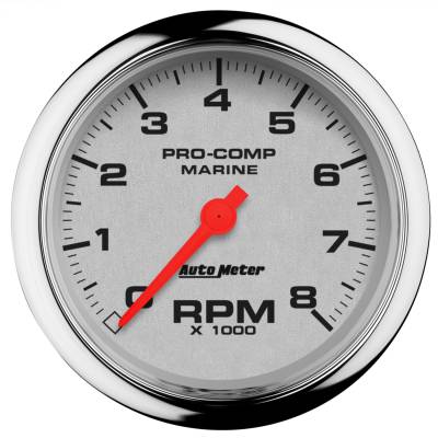 AutoMeter - AutoMeter 200779-35 Marine Tachometer Chrome 0-8000RPM 3-3/8"
