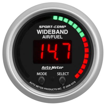 AutoMeter - AutoMeter 3378 Sport-Comp Wide Band Air Fuel Ratio Kit 6:1-20:1 AFR 2-1/16"