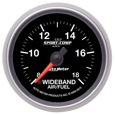AutoMeter - AutoMeter 3670 Sport-Comp II Wide Band Air Fuel Ratio Kit 8:1-18:1 AFR 2-1/16"