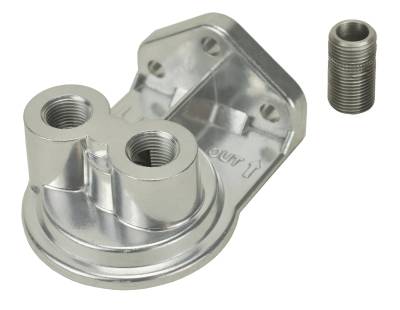Derale - Derale 25044 Single Ports Up 1/4" NPT Remote Filter Mount 3/4"-16 Filter Threads