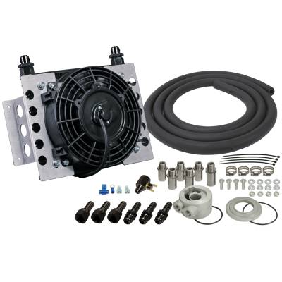 Derale - Derale 15450 15-Row Atomic Cool Plate & Fin Remote Engine Oil Cooler Kit -8AN