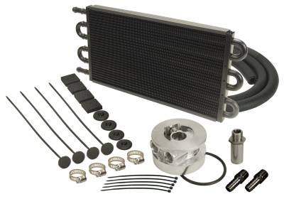 Derale - Derale 15503 6-Pass Aluminum/Copper GM V8 Engine Oil Cooler Kit Sandwich Adapter
