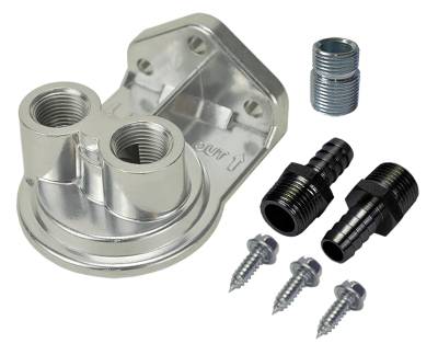 Derale - Derale 15728 Single Ports Up 1/2 NPT Filter Mount Kit 13/16-16 Filter Thread