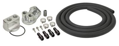 Derale - Derale 15717 Engine Oil Filter Relocation Kit 1/2 NPT Ports w/18x1.5mm Thread