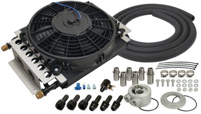 Derale - Derale 15500 16-Pass Electra-Cool Remote Engine Oil Cooler Kit -8AN Inlets
